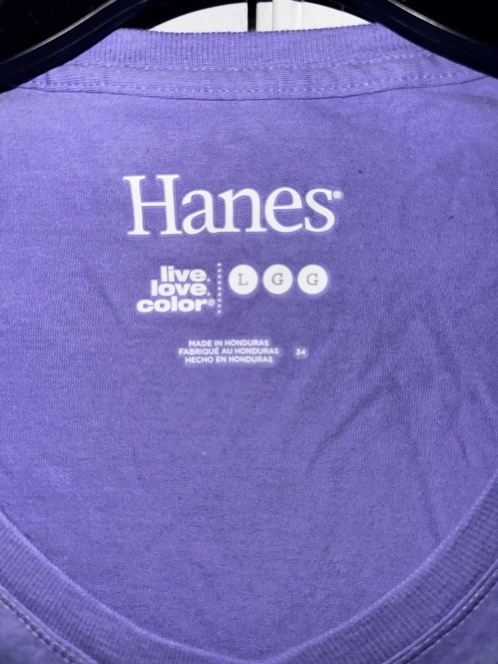 Hanes Women L Purple Butterfly Graphic V-Neck Long Sleeve Cotton Y2K Style NWT - Picture 4 of 8